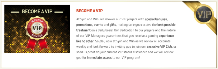 The Spin And Win Loyalty Program VIP Members